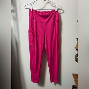 Hot pink pocket leggings XL